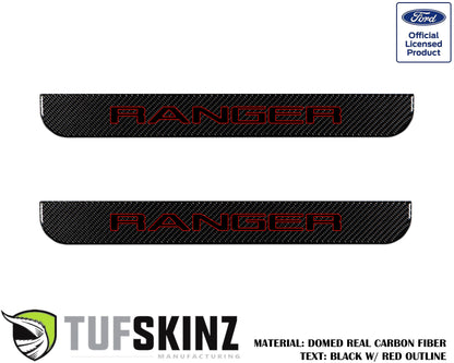 Door Sill Protection Overlays (Domed) 2019-2023 Ford Ranger by Tufskinz.com