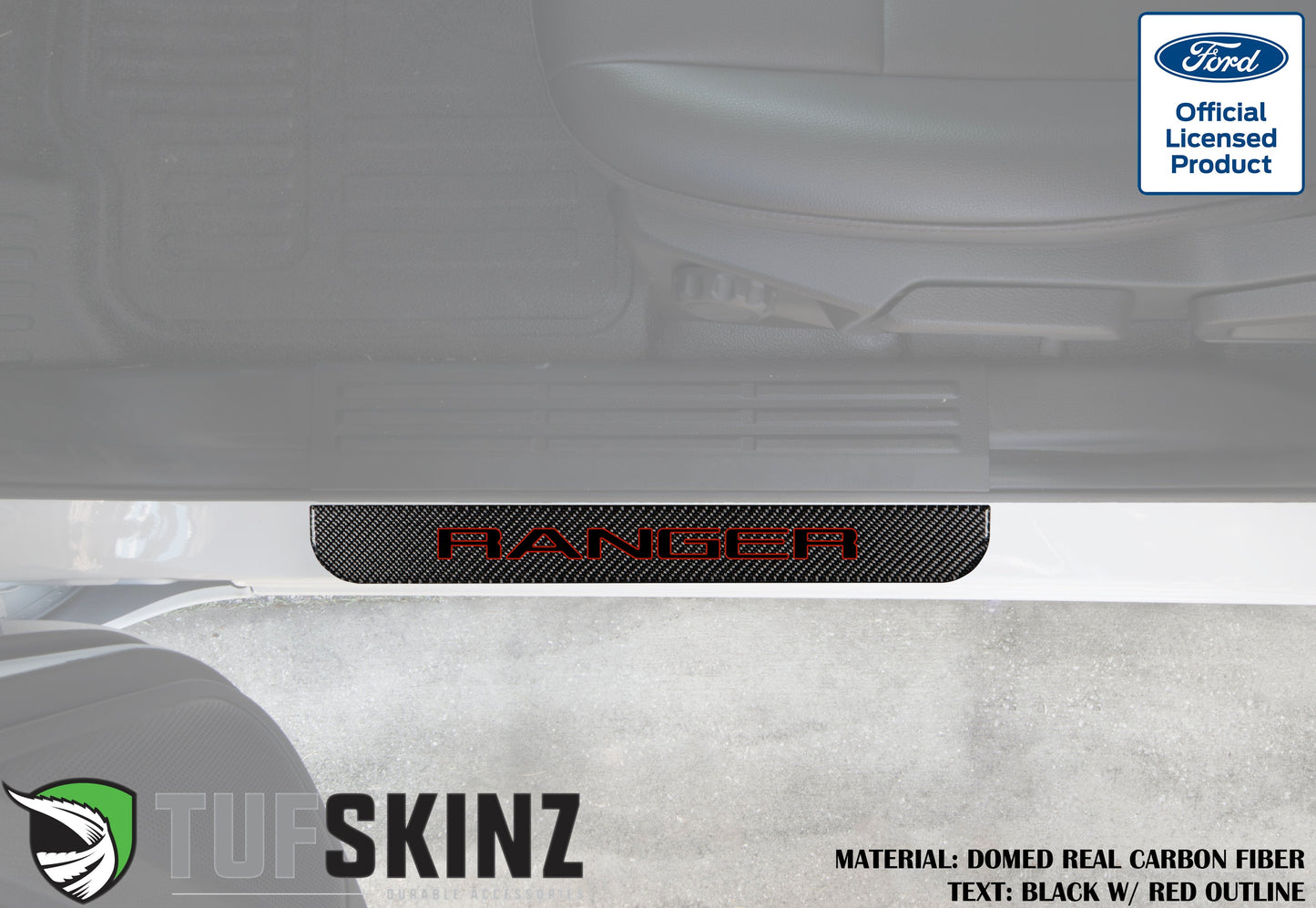 Door Sill Protection Overlays (Domed) 2019-2023 Ford Ranger by Tufskinz.com