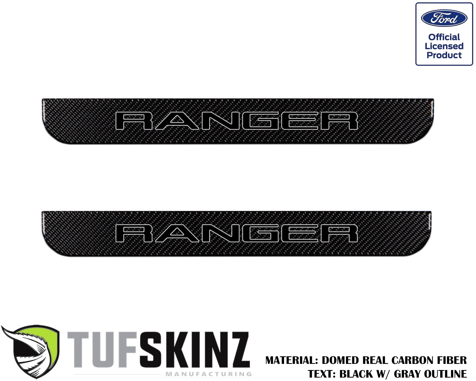 Door Sill Protection Overlays (Domed) 2019-2023 Ford Ranger by Tufskinz.com
