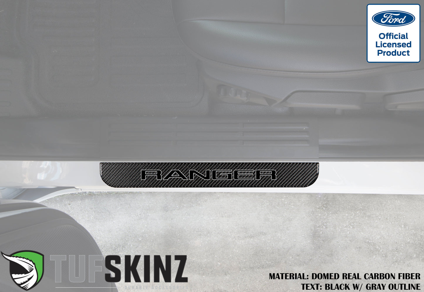 Door Sill Protection Overlays (Domed) 2019-2023 Ford Ranger by Tufskinz.com