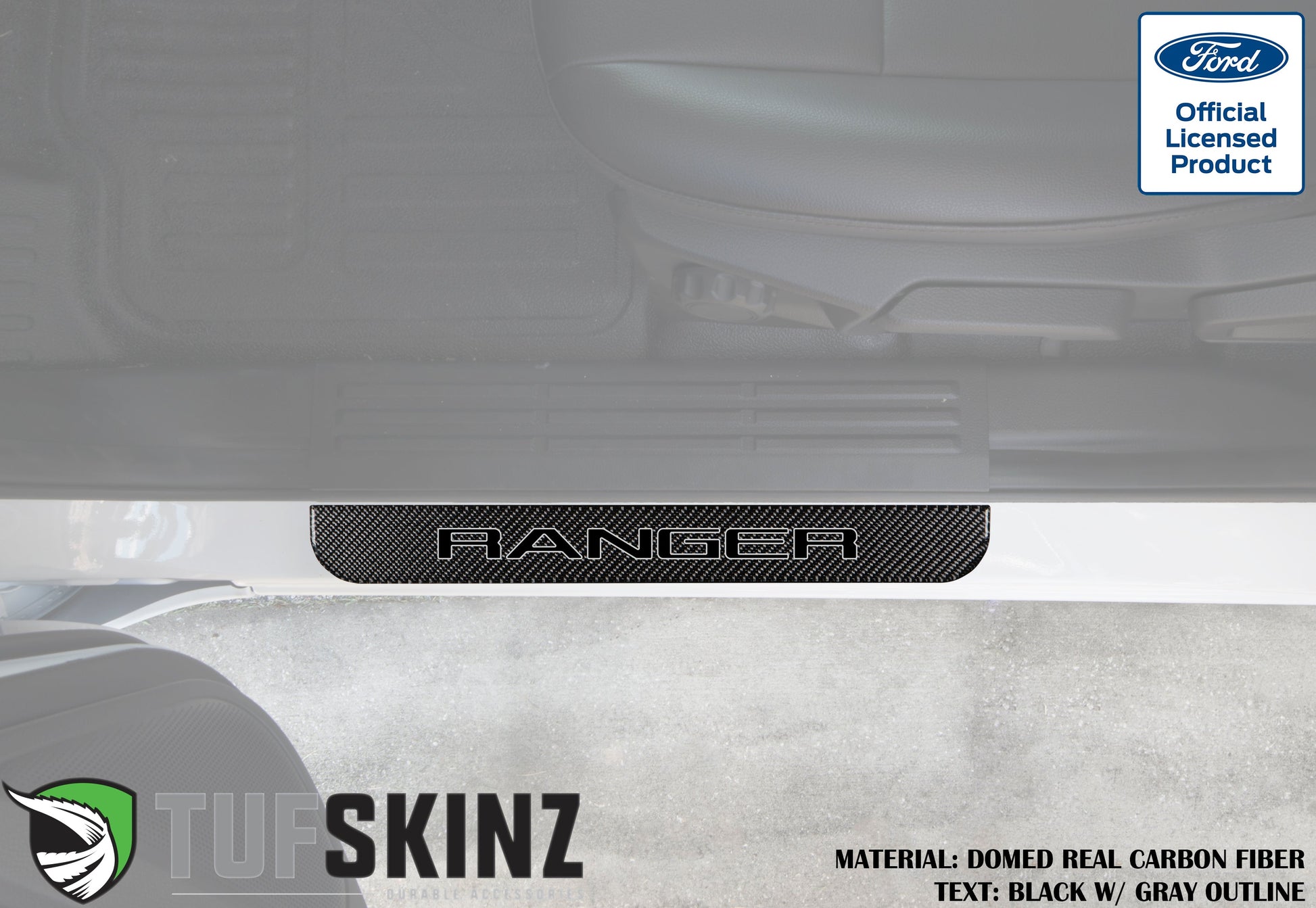 Door Sill Protection Overlays (Domed) 2019-2023 Ford Ranger by Tufskinz.com