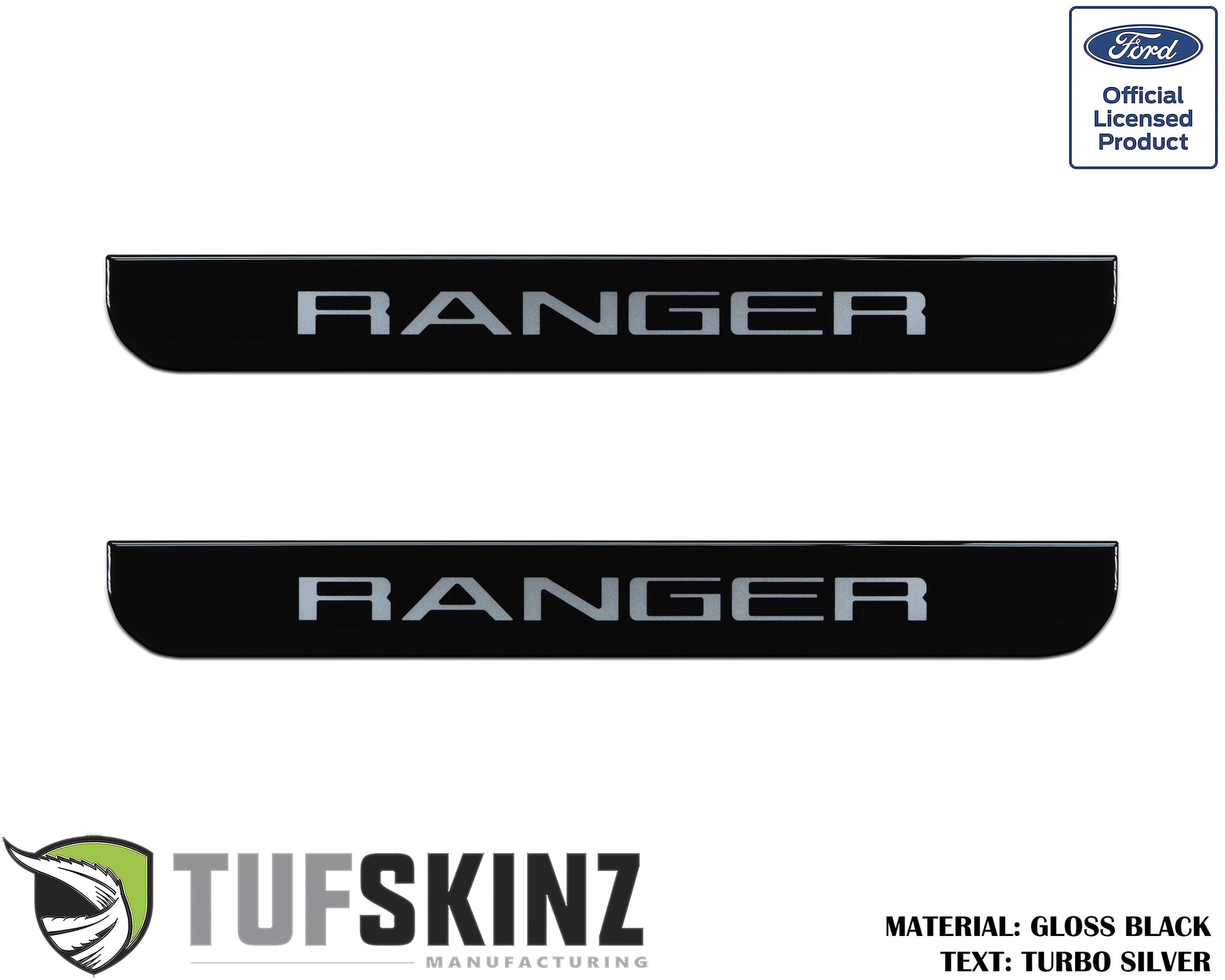 Door Sill Protection Overlays (Domed) 2019-2023 Ford Ranger by Tufskinz.com