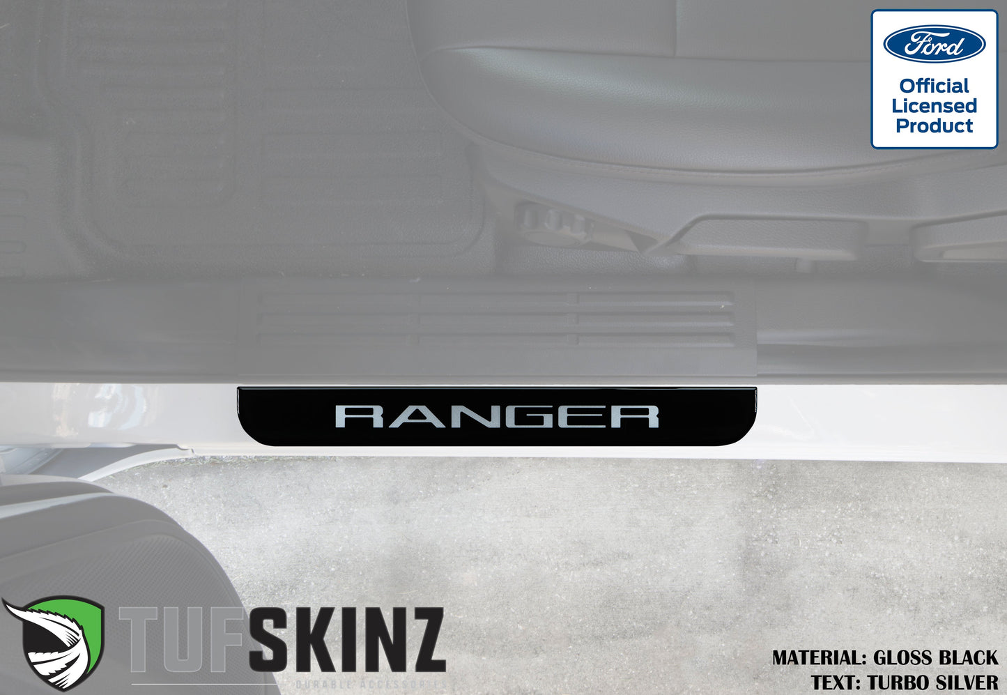Door Sill Protection Overlays (Domed) 2019-2023 Ford Ranger by Tufskinz.com
