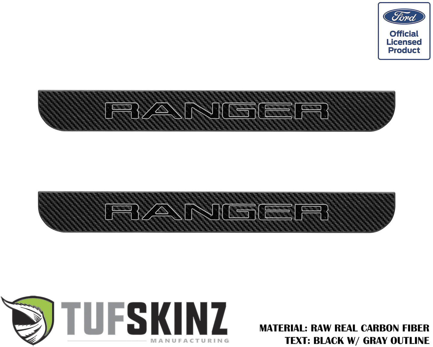 Door Sill Protection Overlays (Domed) 2019-2023 Ford Ranger by Tufskinz.com