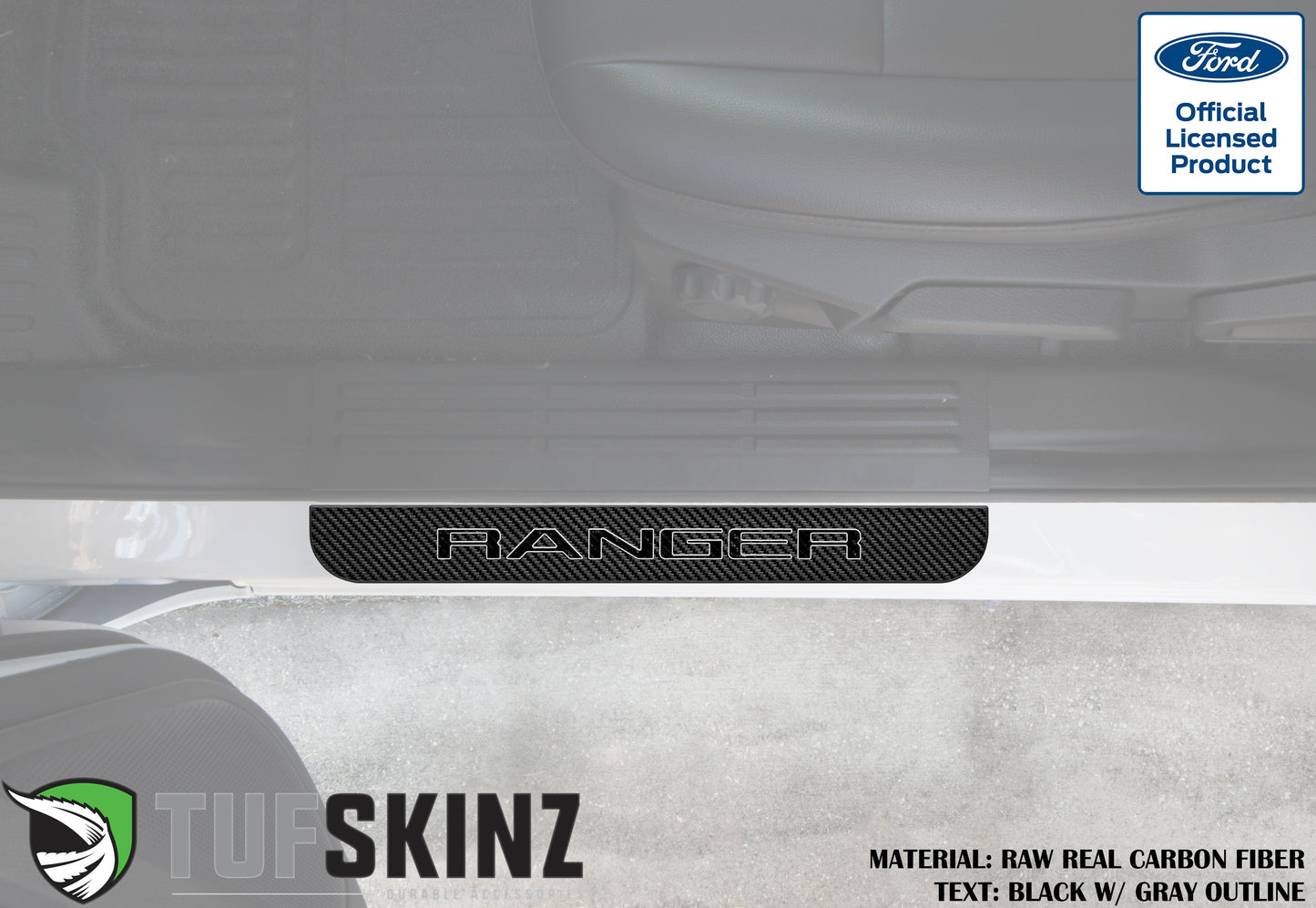 Door Sill Protection Overlays (Domed) 2019-2023 Ford Ranger by Tufskinz.com