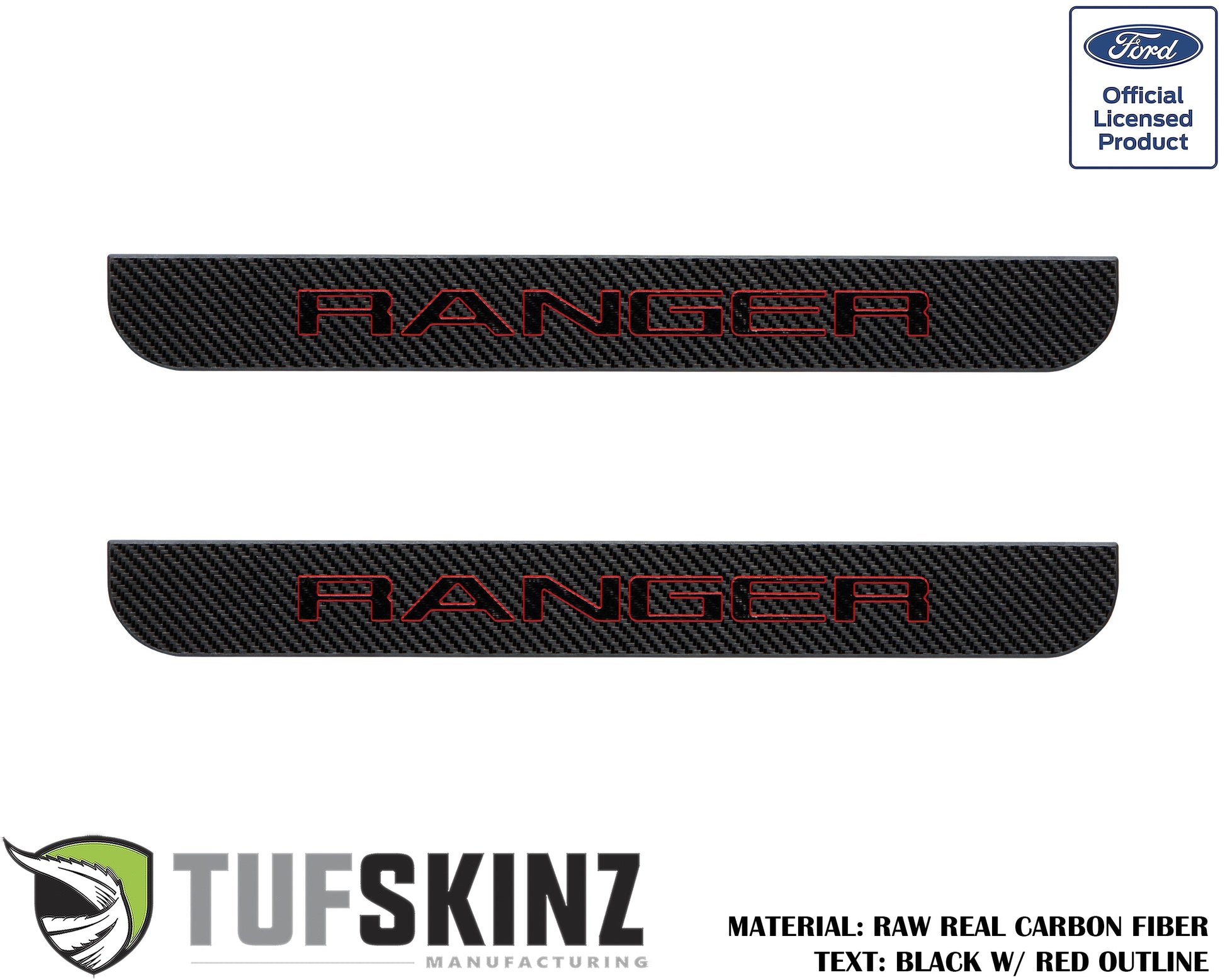 Door Sill Protection Overlays (Domed) 2019-2023 Ford Ranger by Tufskinz.com