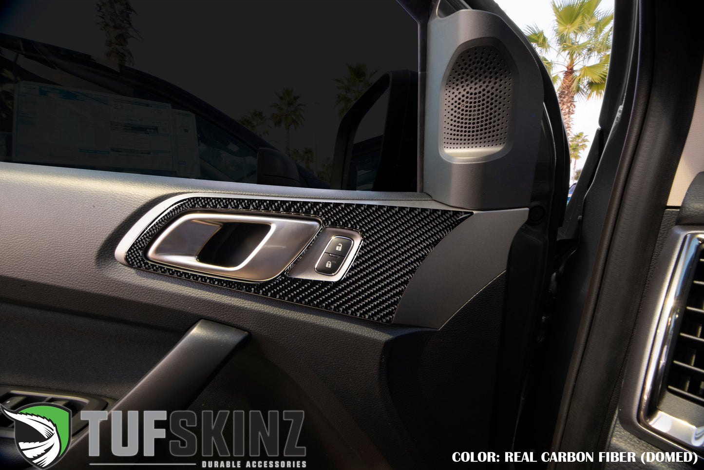 Door Handle Surround Accent Overlays Fits 2019-2023 Ford Ranger SuperCrew by Tufskinz.com