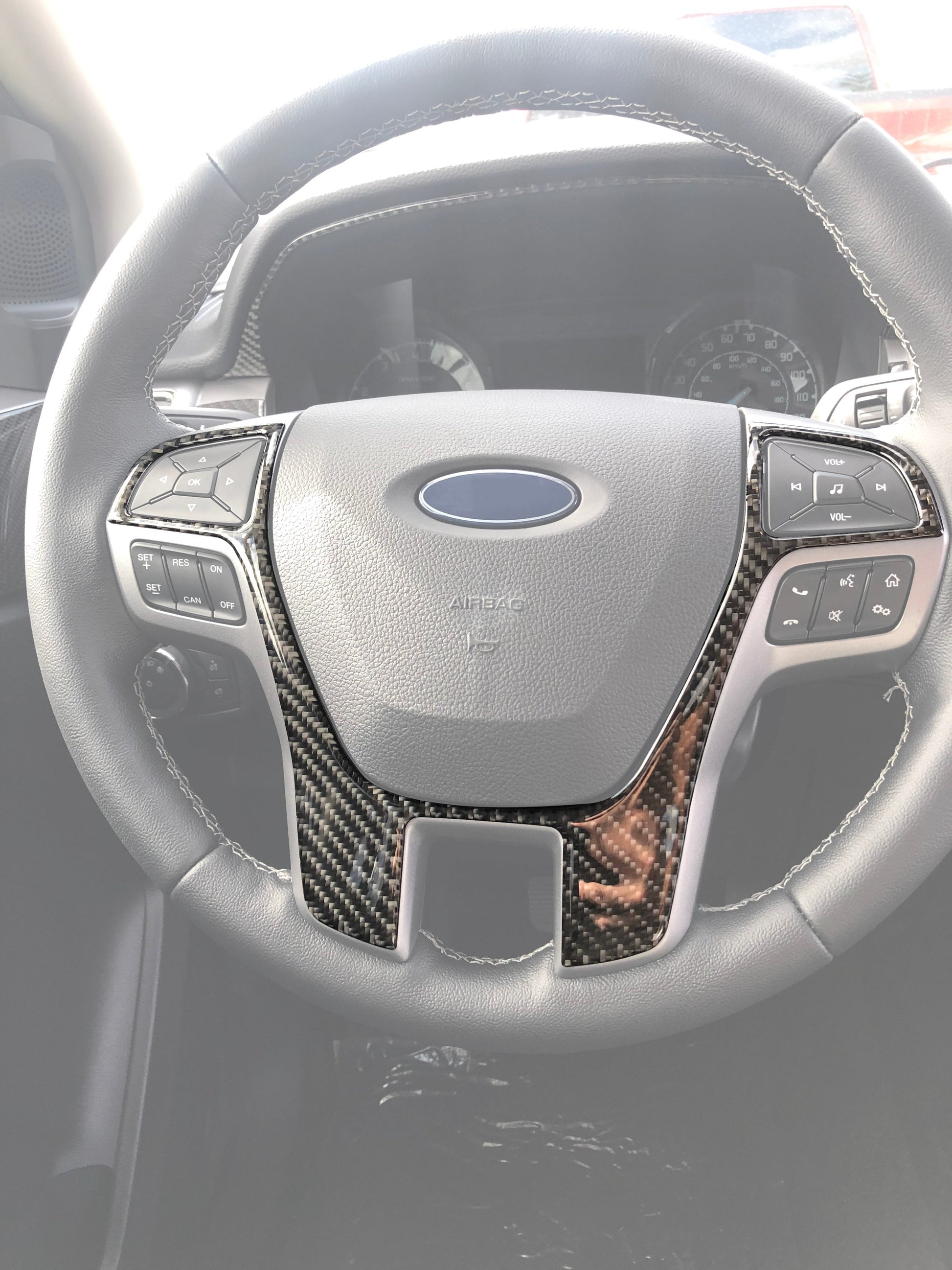 Steering Wheel Accent Overlay Fits 2019-2023 Ford Ranger by Tufskinz.com