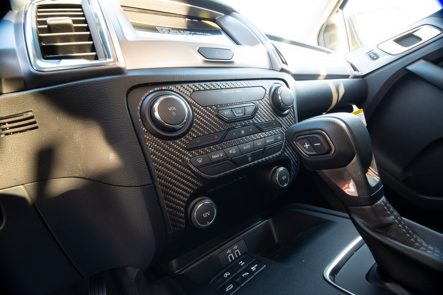 Climate Control Accent Overlay Fits 2019-2023 Ford Ranger by Tufskinz.com