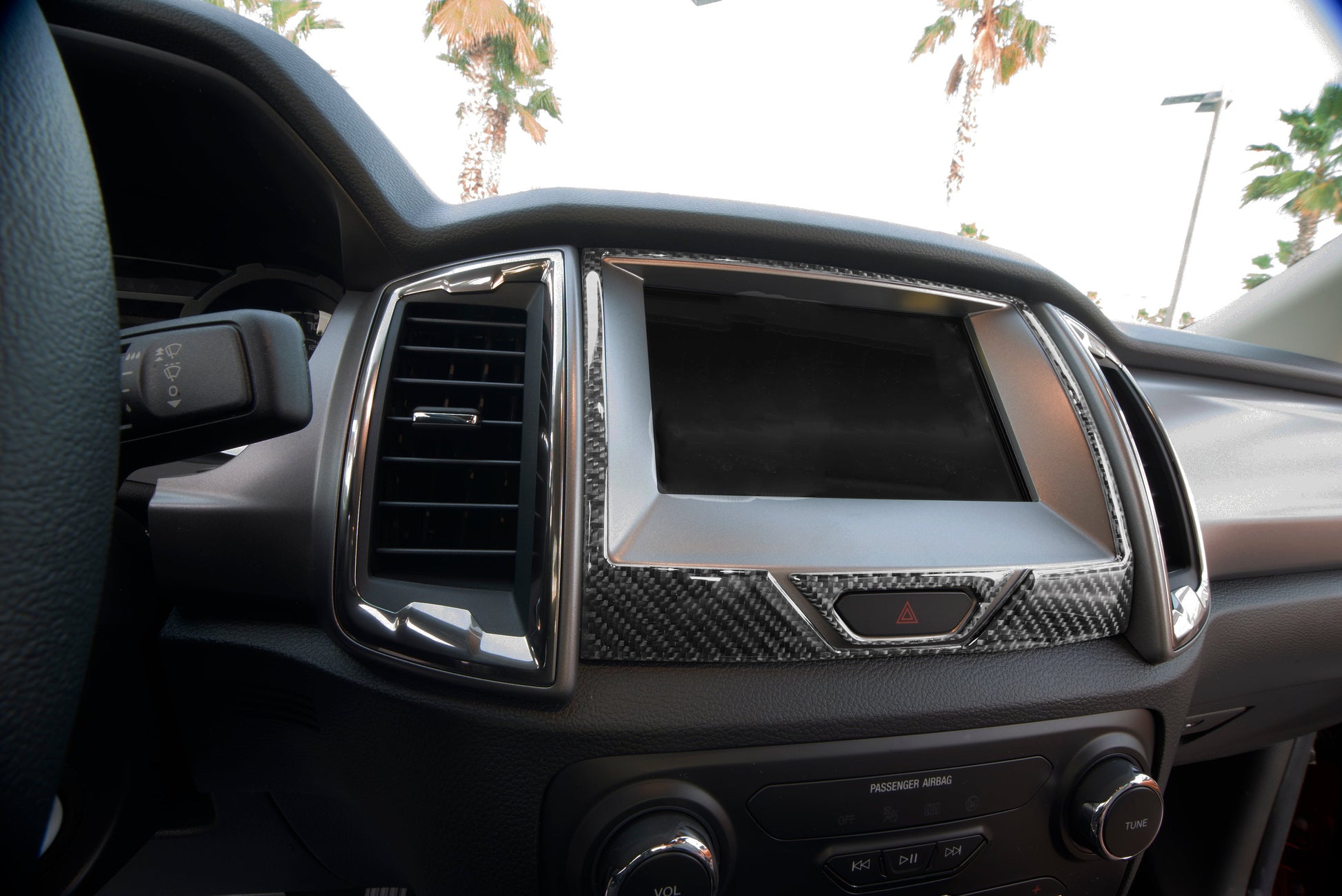 Navigation Display Accent Overlays Fits 2019-2023 Ford Ranger by Tufskinz.com
