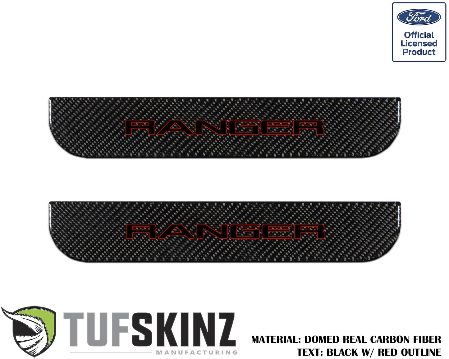 Door Sill Protection Overlays (Domed) 2019-2023 Ford Ranger by Tufskinz.com