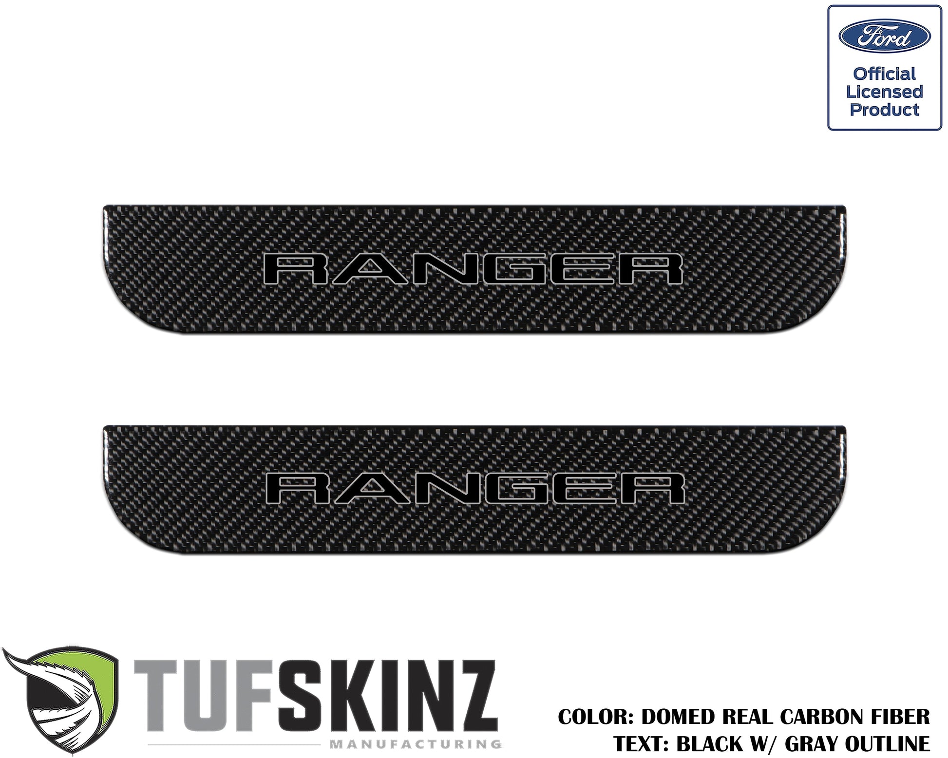 Door Sill Protection Overlays (Domed) 2019-2023 Ford Ranger by Tufskinz.com