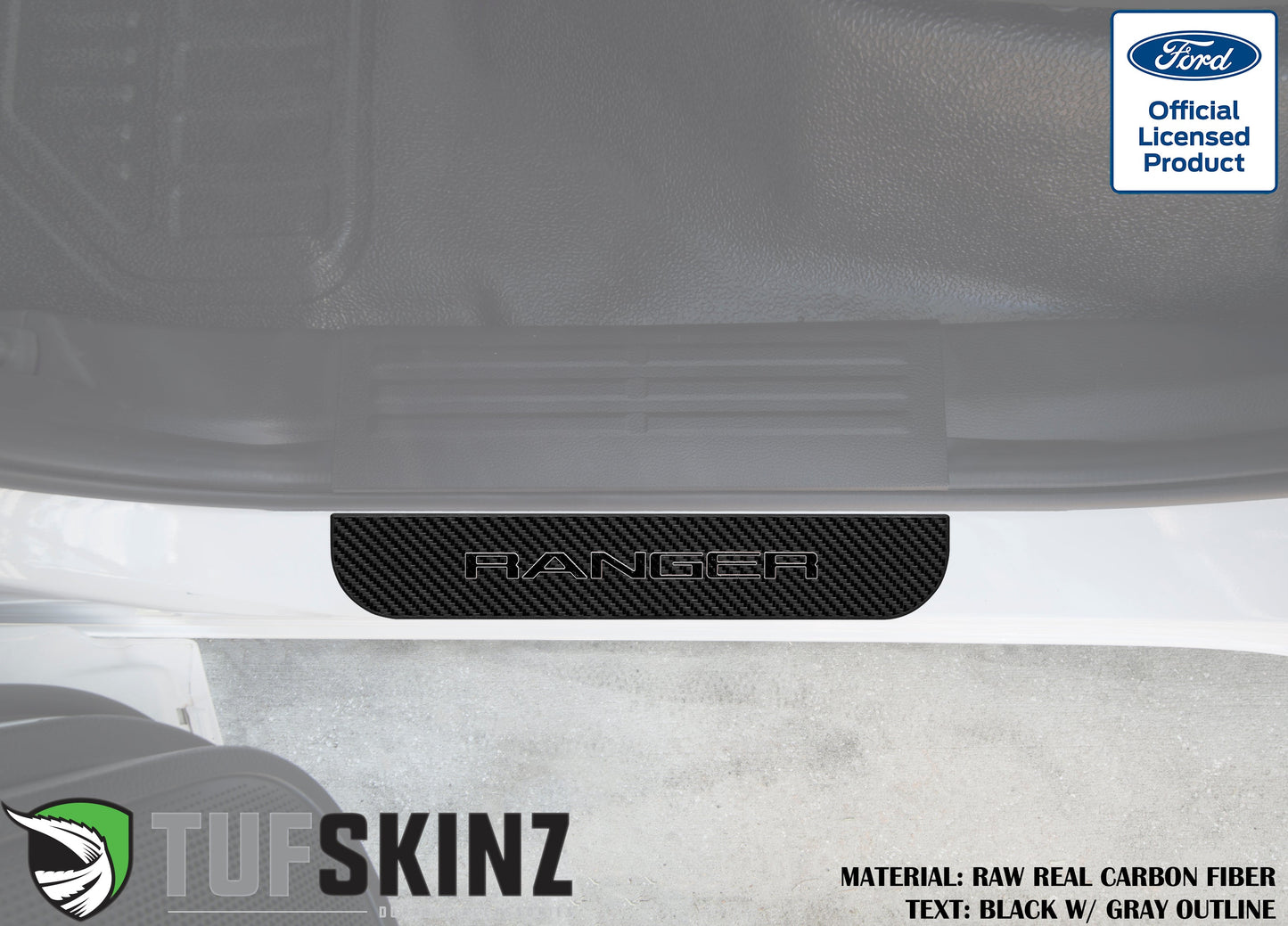 Door Sill Protection Overlays (Domed) 2019-2023 Ford Ranger by Tufskinz.com