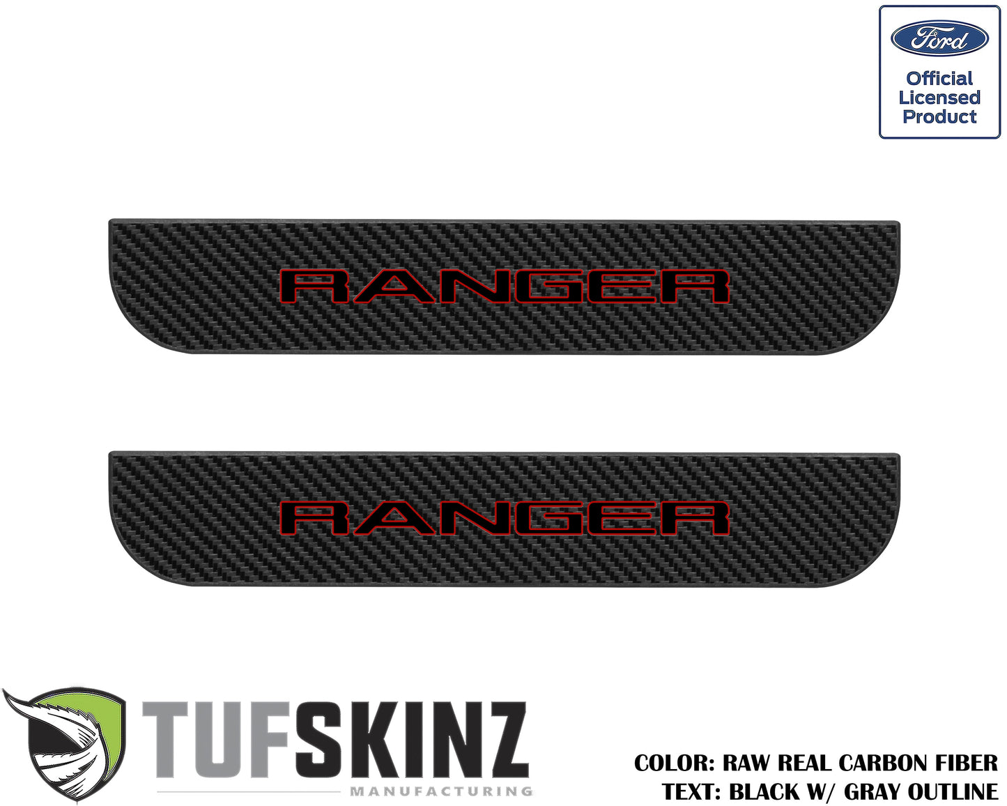Door Sill Protection Overlays (Domed) 2019-2023 Ford Ranger by Tufskinz.com