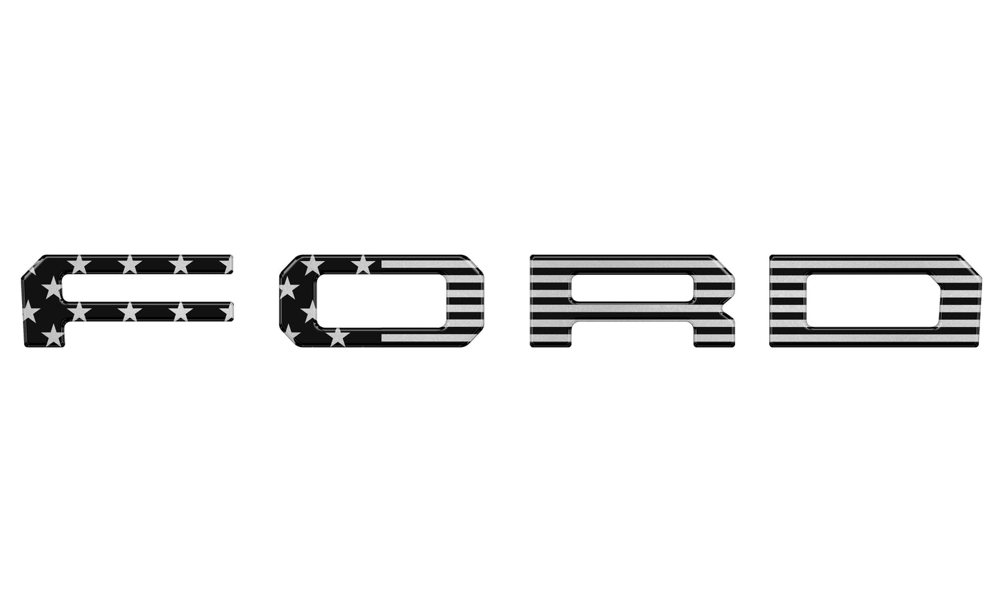 Grille Letter Overlays Fits 2019-2023 Ford Ranger by Tufskinz.com