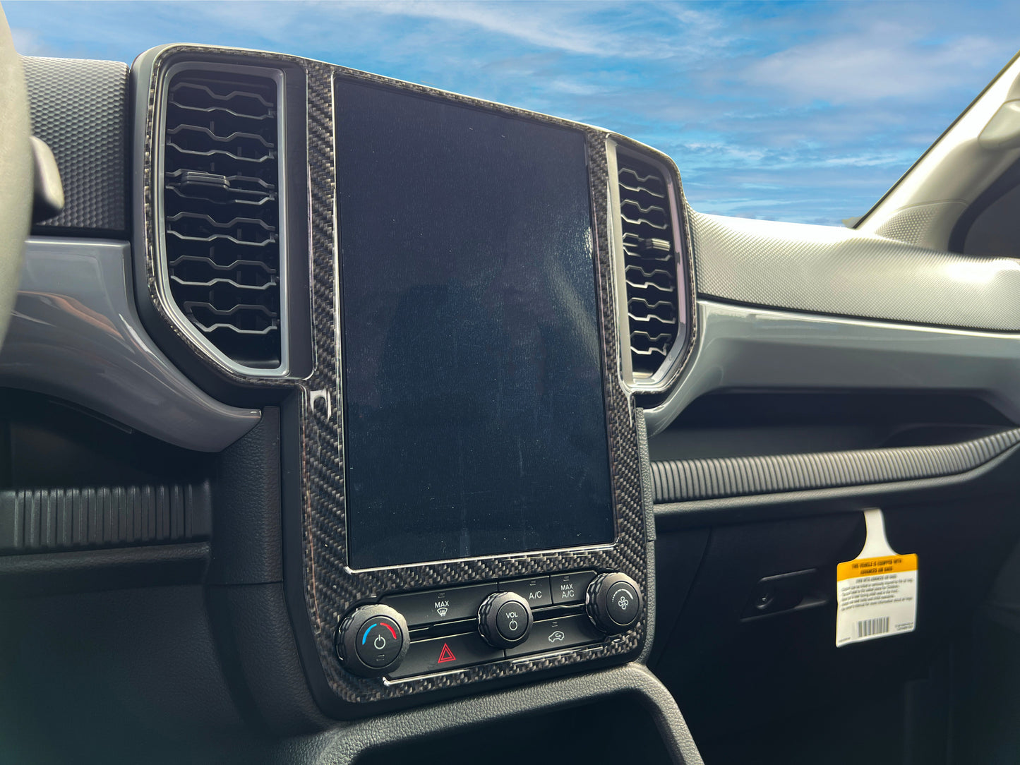Display Screen/A.C. Vent Accent Trim Fits 2024-2026 Ford Ranger by Tufskinz.com