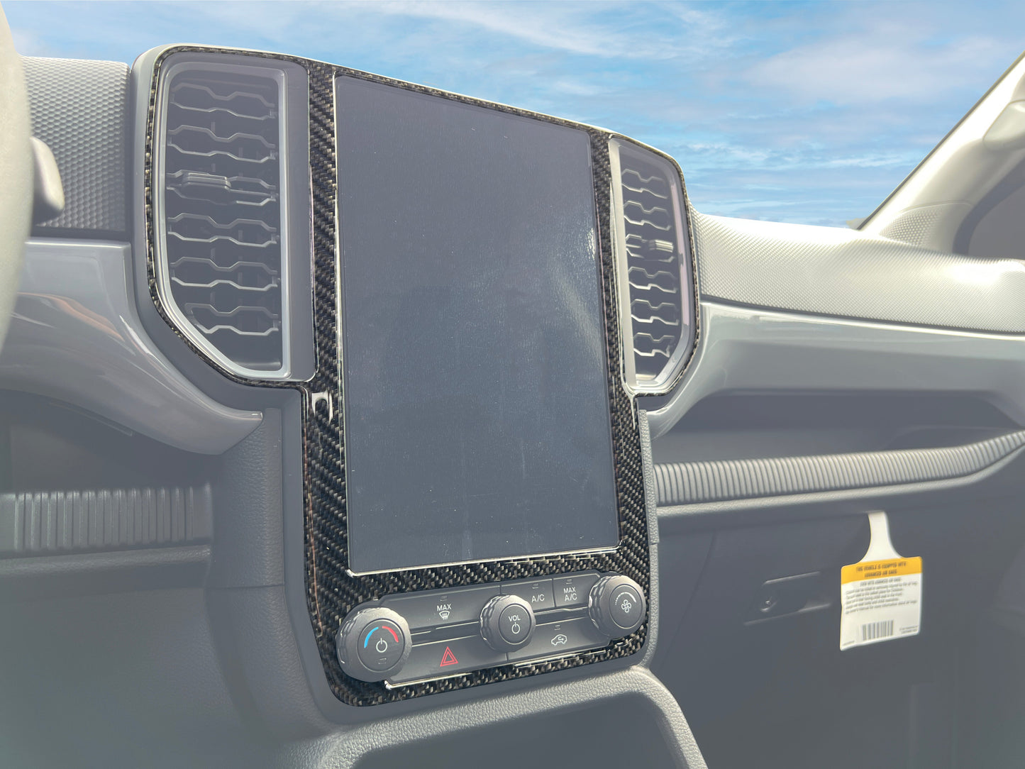 Display Screen/A.C. Vent Accent Trim Fits 2024-2026 Ford Ranger by Tufskinz.com
