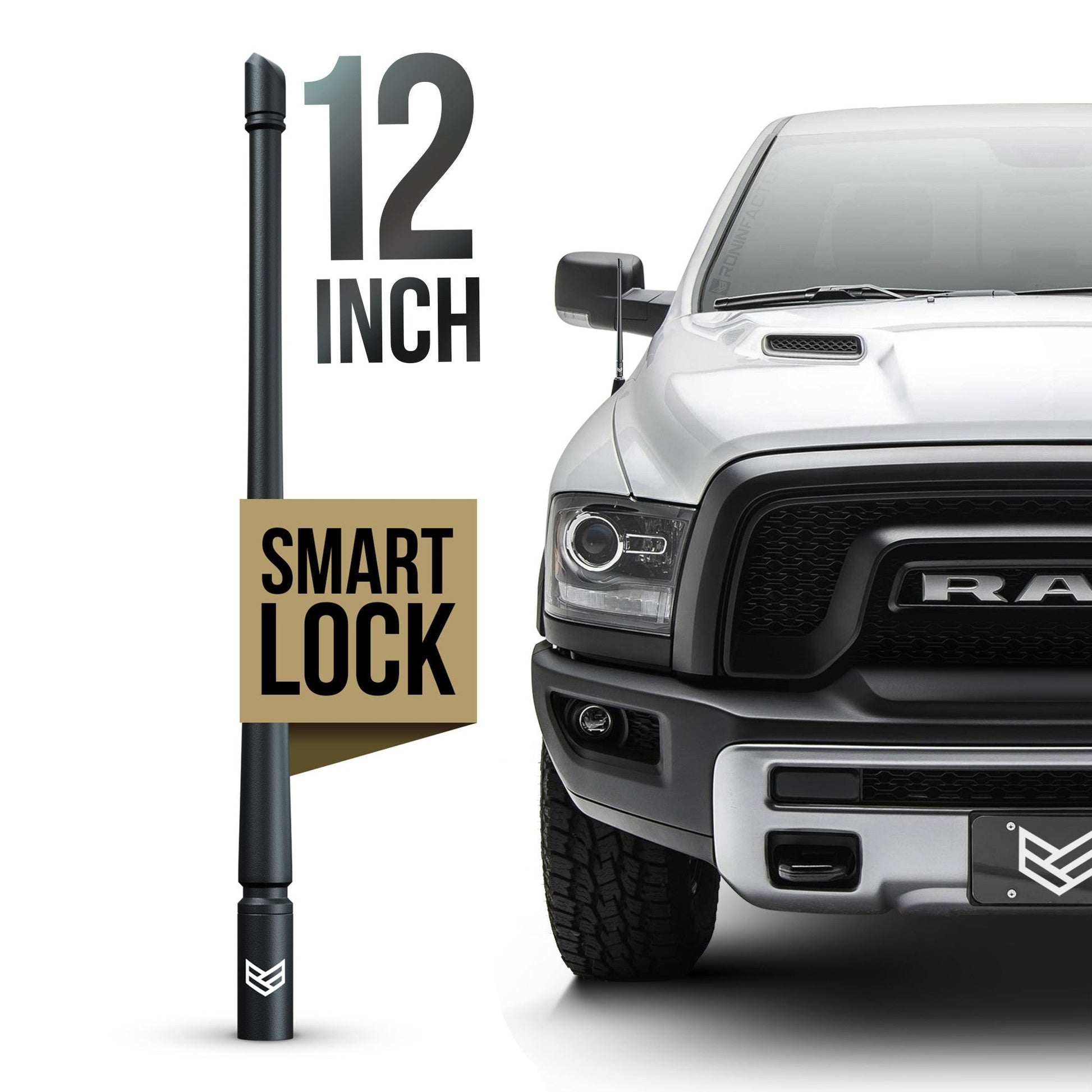 SMARTLOCK™ SHORT FLEXIBLE ANTENNA FOR DODGE RAM 12 INCH (NEW!) by Ronin Factory