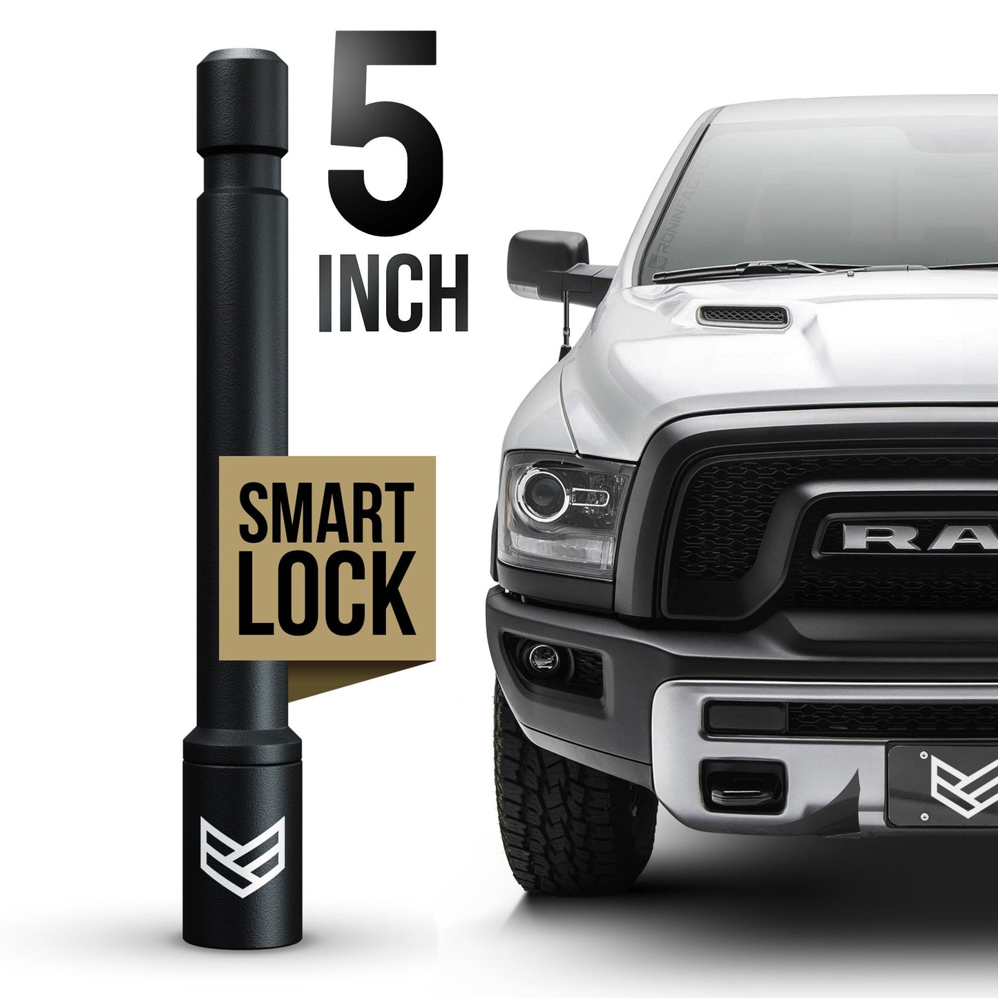 SMARTLOCK™ SHORT FLEXIBLE ANTENNA 5 INCH FOR DODGE RAM (NEW!) by Ronin Factory