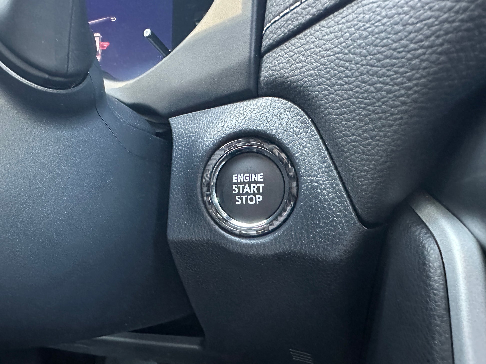 Start Button Accent Trim Fits 2019-2025 Toyota Rav4 by Tufskinz.com
