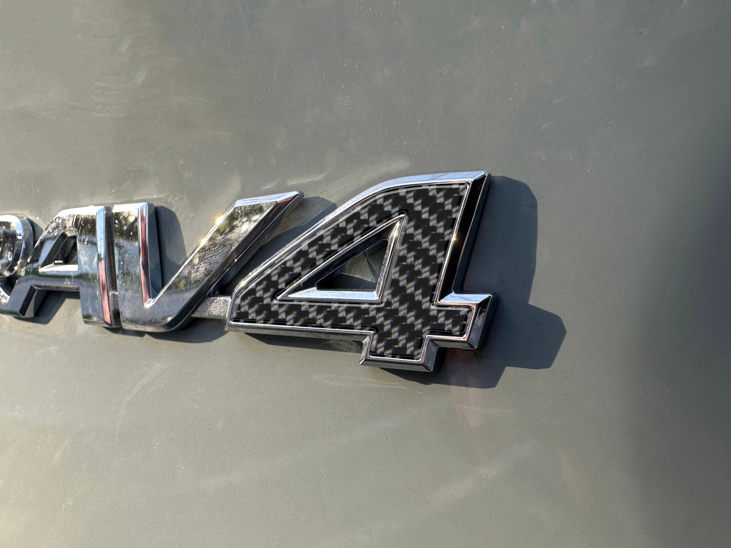 Rear Emblem "4" Letter Inserts Fits 2019-2025 Toyota Rav4 by Tufskinz.com
