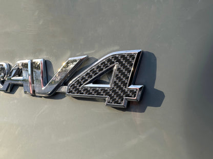 Rear Emblem "4" Letter Inserts Fits 2019-2025 Toyota Rav4 by Tufskinz.com