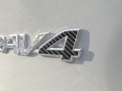 Rear Emblem "4" Letter Inserts Fits 2019-2025 Toyota Rav4 by Tufskinz.com