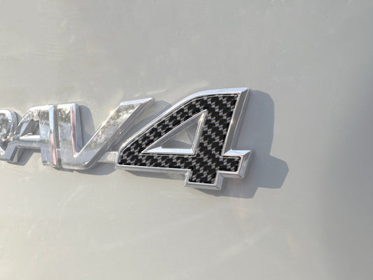 Rear Emblem "4" Letter Inserts Fits 2019-2025 Toyota Rav4 by Tufskinz.com