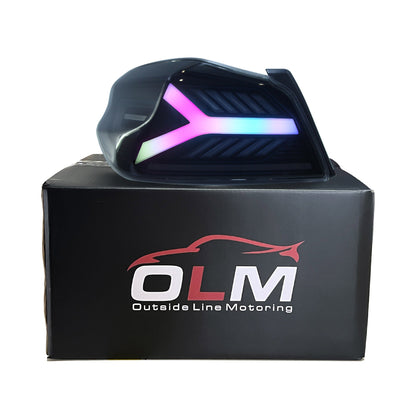 OLM Y-Spec LED Taillights (Smoke Lens White Optic w/RGB) - 2015-2021 WRX / STI by MYX Automotive