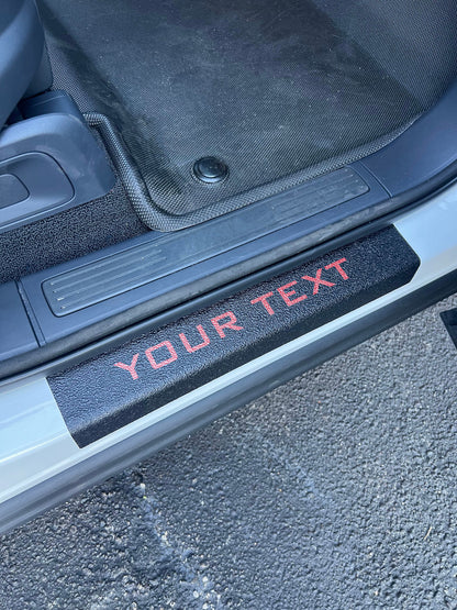 Textured Front Door Sill Overlays Fits 2022-2026 Rivian R1T & R1S by Tufskinz.com