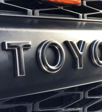 Grille Letter Overlays Fits 2010-2024 Toyota 4Runner by Tufskinz.com