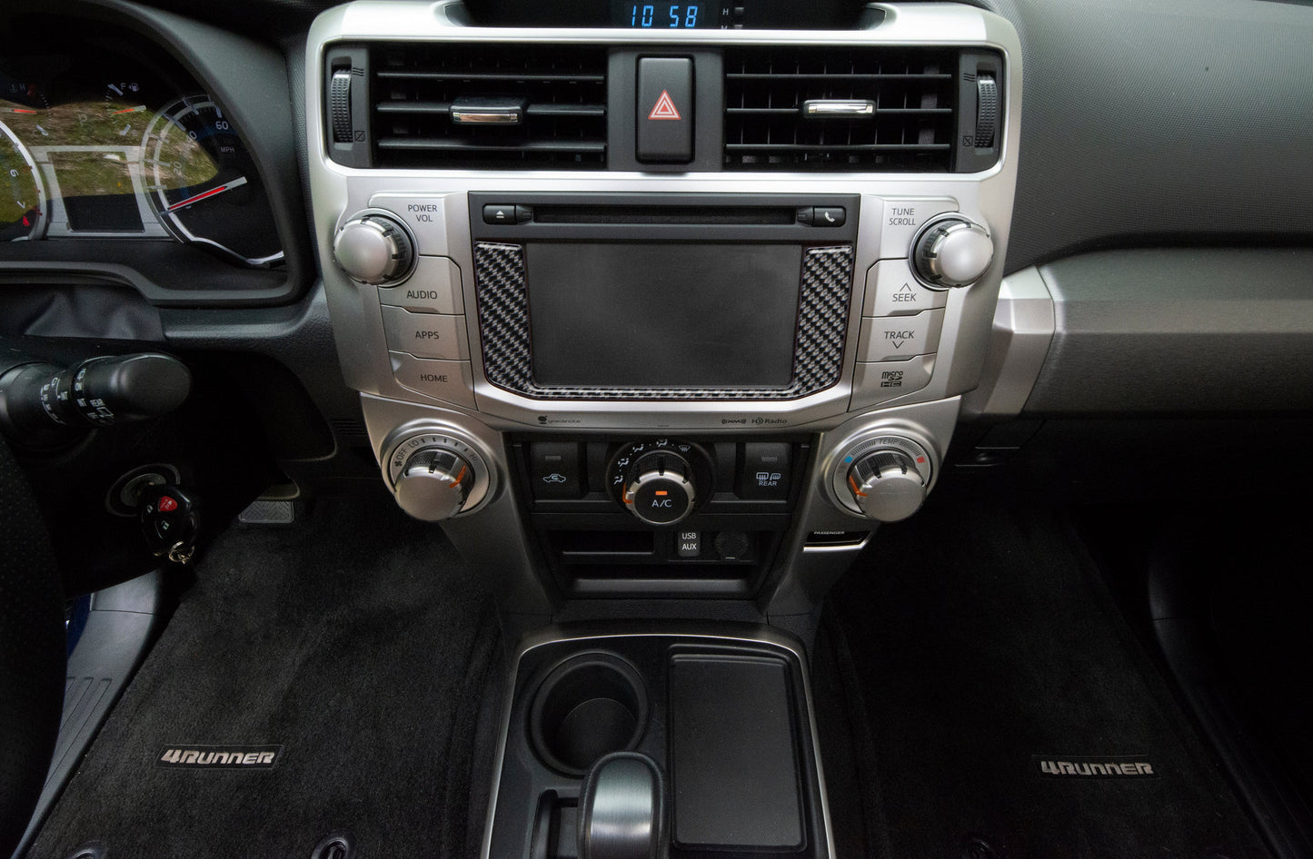 Lower Radio Display Accent Trim Fits 2014-2024 Toyota 4Runner by Tufskinz.com