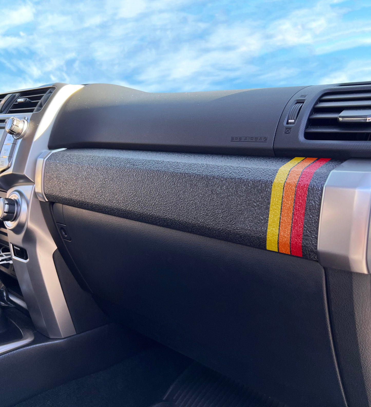Textured Glove Box Bar Overlay Fits 2010-2024 Toyota 4Runner by Tufskinz.com