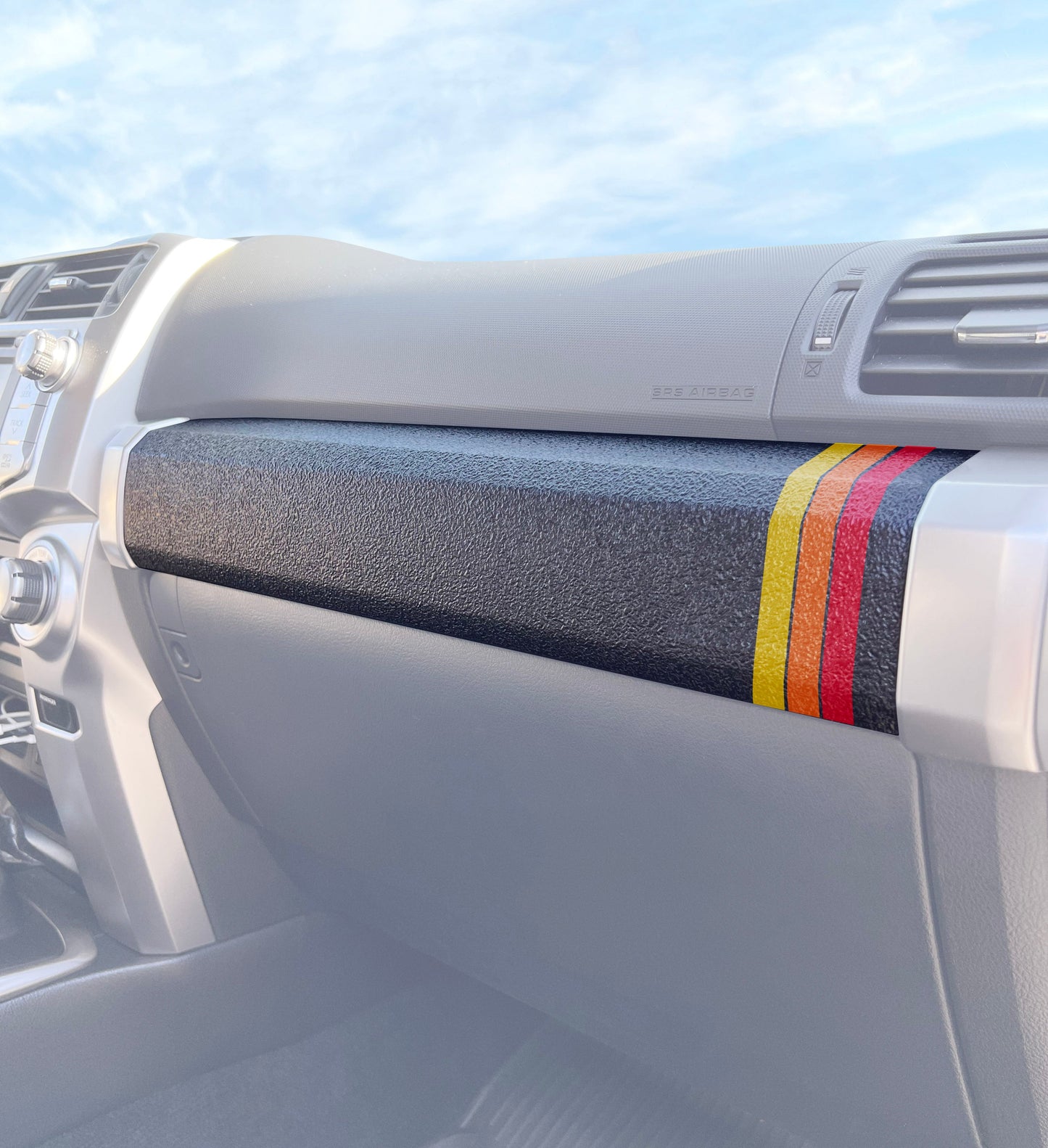 Textured Glove Box Bar Overlay Fits 2010-2024 Toyota 4Runner by Tufskinz.com