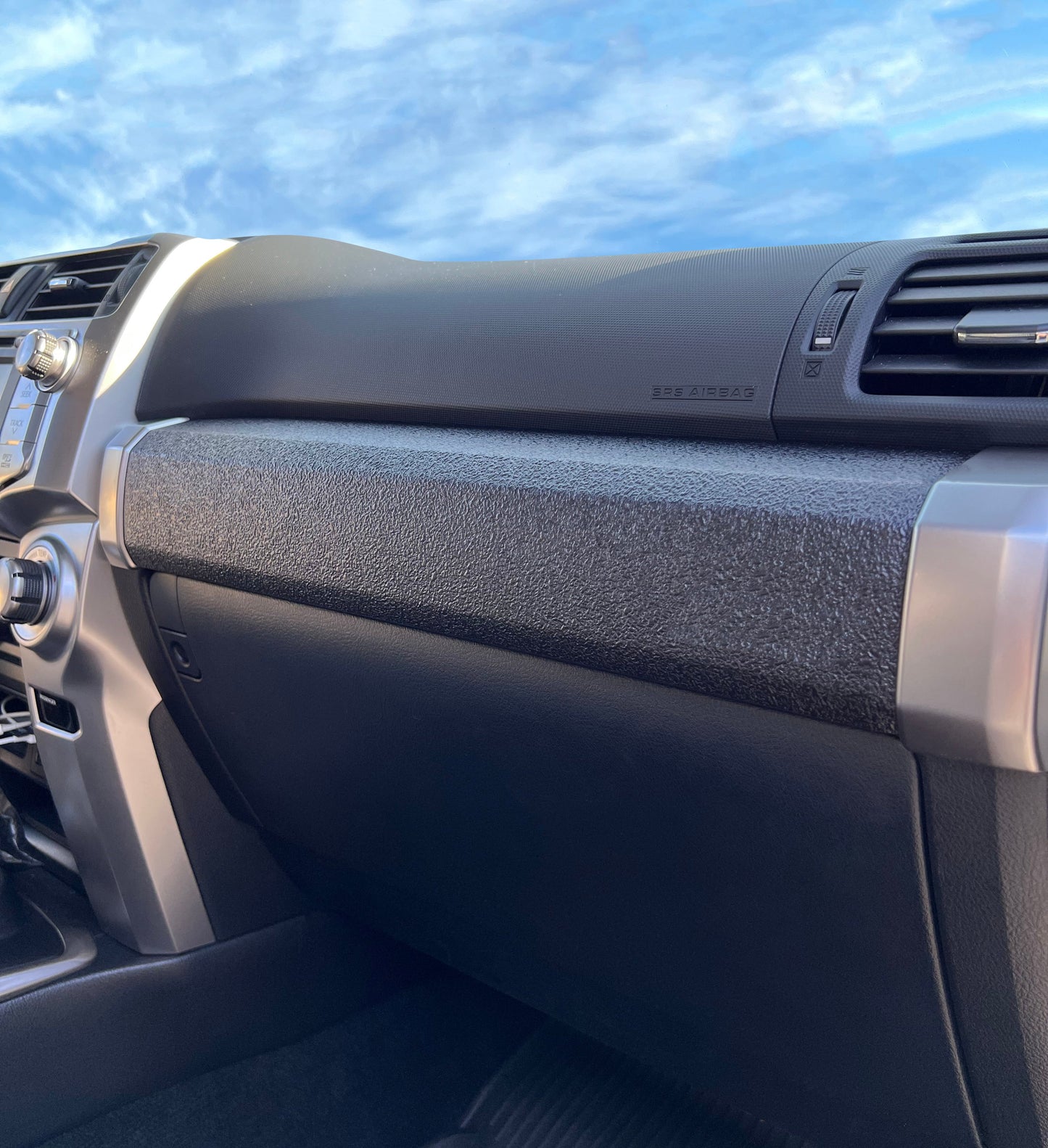 Textured Glove Box Bar Overlay Fits 2010-2024 Toyota 4Runner by Tufskinz.com