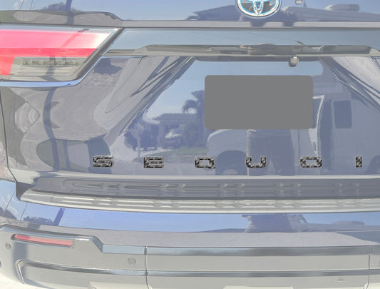 Rear Hatch Letter Overlays Fits 2023-2026 Toyota Sequoia by Tufskinz.com