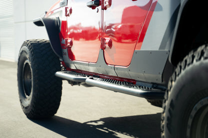 3mm thick steel plate to protect agianst rocks and debris. by DV8 Offroad