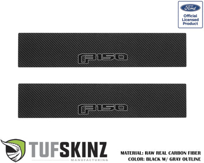 Door Sill Protection Overlays (Real Carbon Fiber) Fits 2015-2020 Ford F-150 by Tufskinz.com