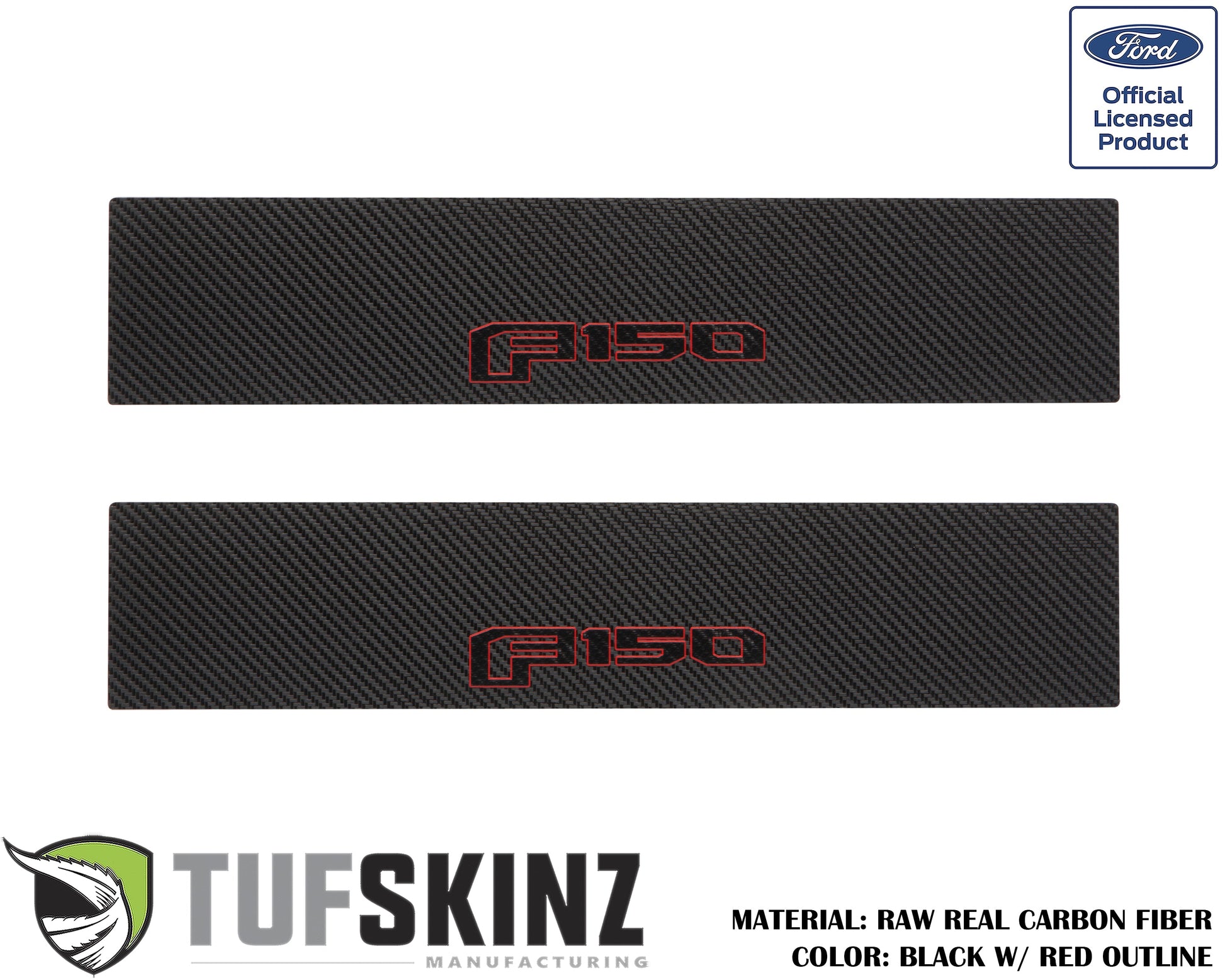 Door Sill Protection Overlays (Real Carbon Fiber) Fits 2015-2020 Ford F-150 by Tufskinz.com