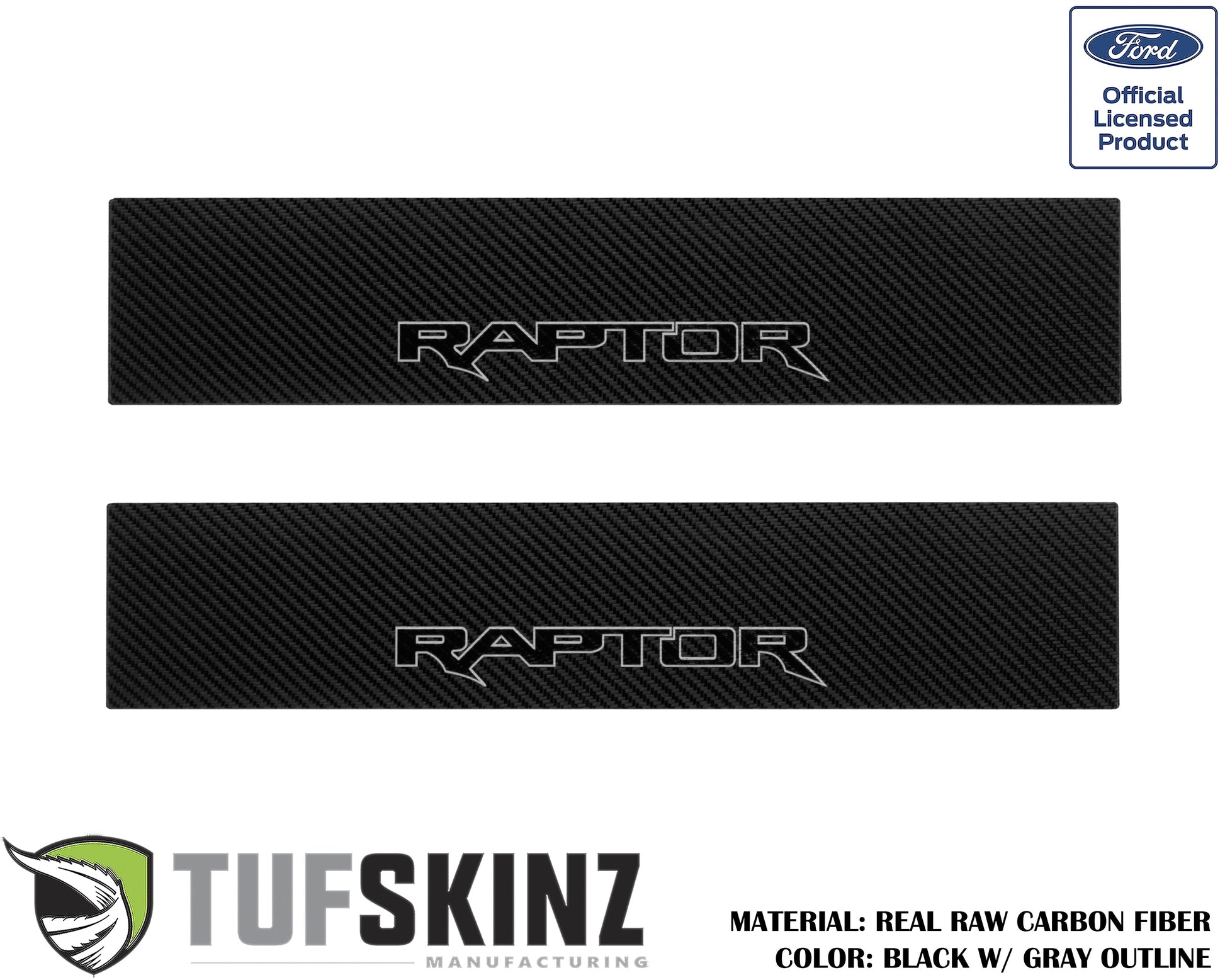 Door Sill Protection Overlays (Real Carbon Fiber) Fits 2015-2020 Ford F-150 by Tufskinz.com