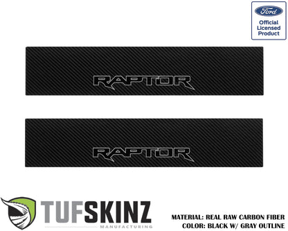 Door Sill Protection Overlays (Real Carbon Fiber) Fits 2015-2020 Ford F-150 by Tufskinz.com
