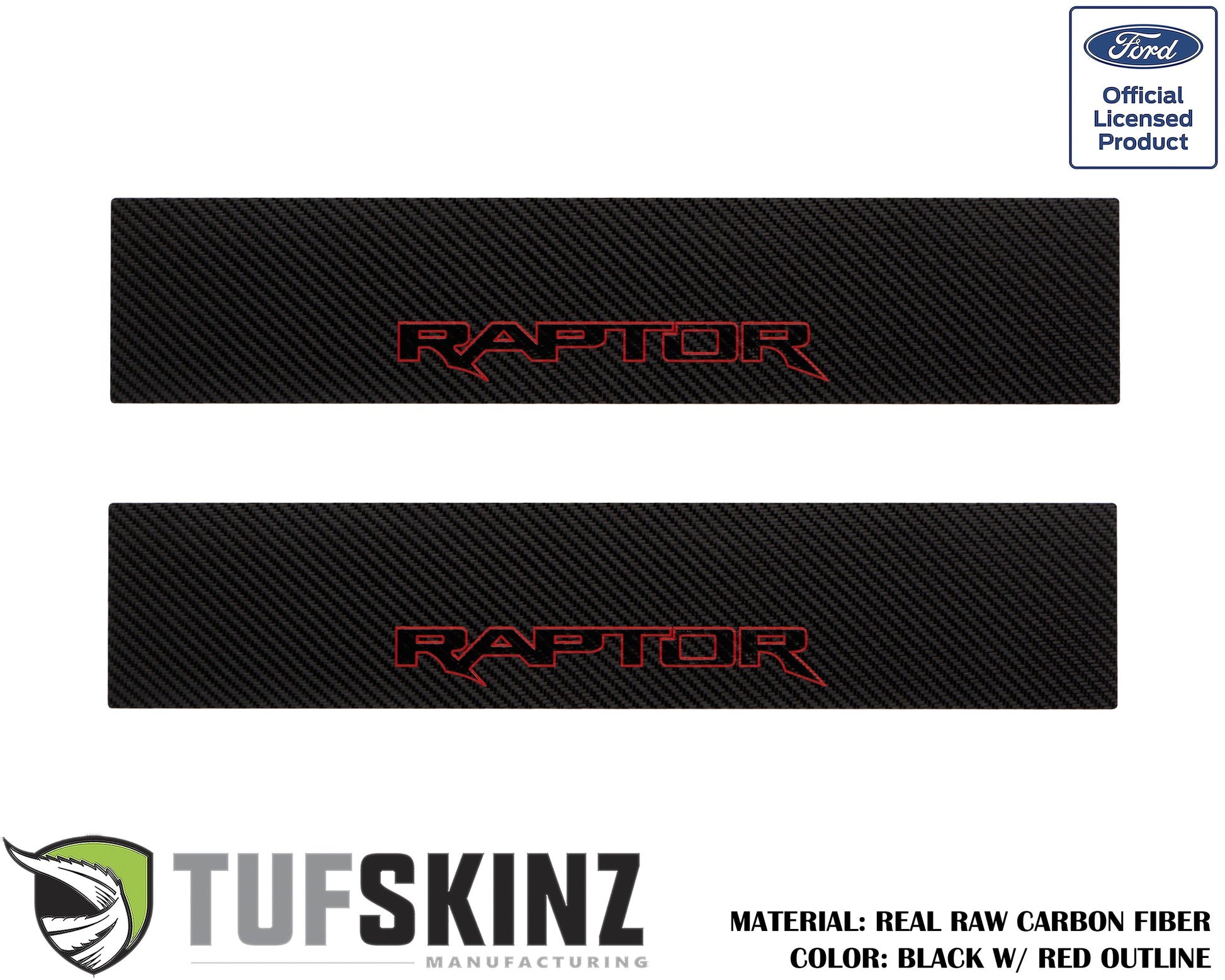 Door Sill Protection Overlays (Real Carbon Fiber) Fits 2015-2020 Ford F-150 by Tufskinz.com