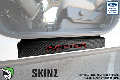 Door Sill Protection Overlays (Real Carbon Fiber) Fits 2015-2020 Ford F-150 by Tufskinz.com