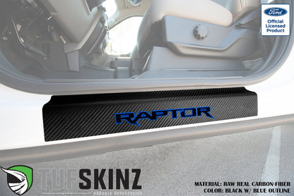 Door Sill Protection Overlays (Real Carbon Fiber) Fits 2015-2020 Ford F-150 by Tufskinz.com