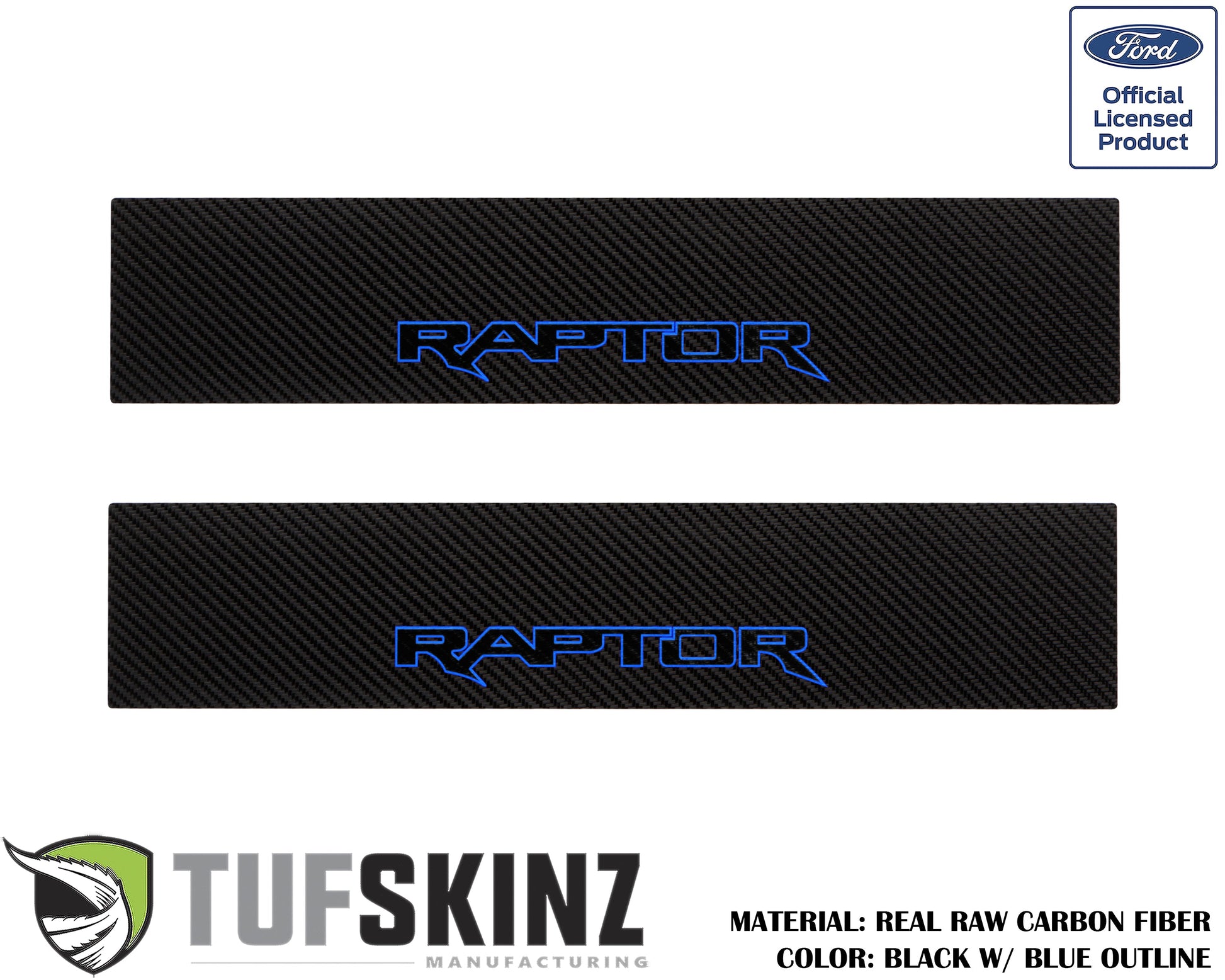 Door Sill Protection Overlays (Real Carbon Fiber) Fits 2015-2020 Ford F-150 by Tufskinz.com