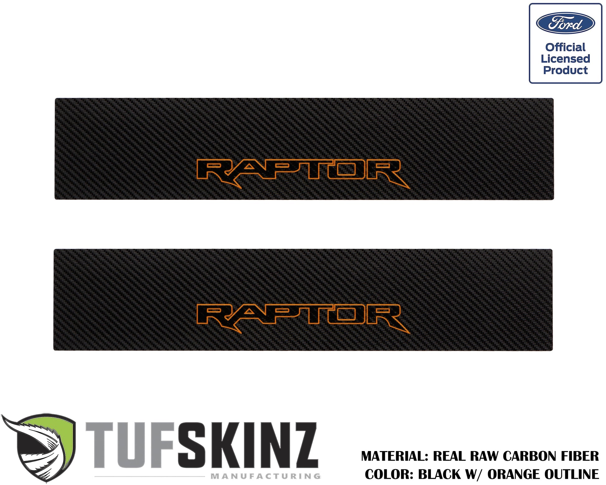 Door Sill Protection Overlays (Real Carbon Fiber) Fits 2015-2020 Ford F-150 by Tufskinz.com