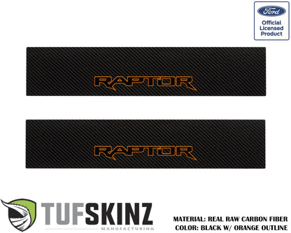 Door Sill Protection Overlays (Real Carbon Fiber) Fits 2015-2020 Ford F-150 by Tufskinz.com