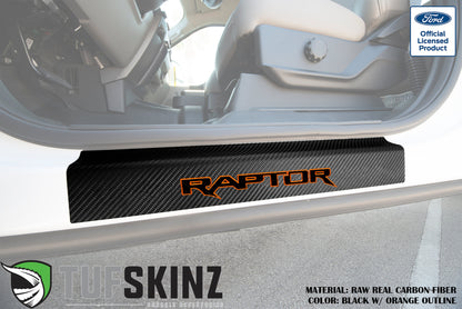 Door Sill Protection Overlays (Real Carbon Fiber) Fits 2015-2020 Ford F-150 by Tufskinz.com