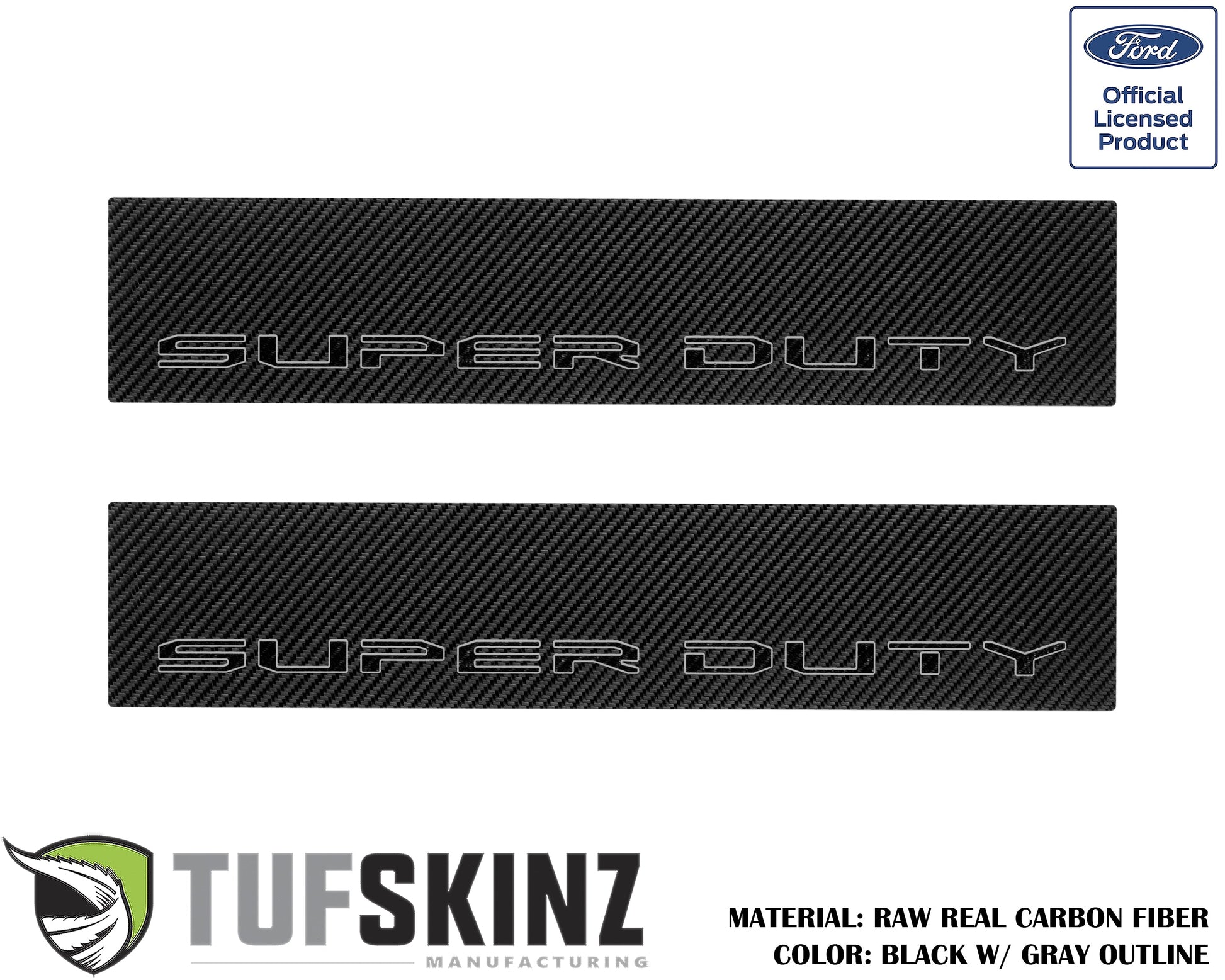Door Sill Protection Overlays (Real Carbon Fiber) Fits 2017-2020 Ford Super Duty by Tufskinz.com