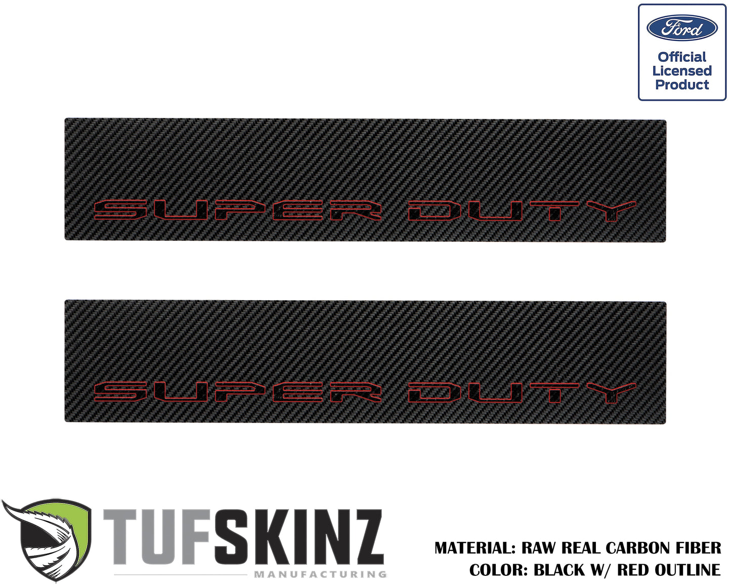 Door Sill Protection Overlays (Real Carbon Fiber) Fits 2017-2020 Ford Super Duty by Tufskinz.com
